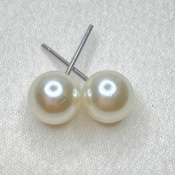 Three In One Earrings Gold Tone Tops With Detachable Faux Pearl Studs - Picture 6 of 14